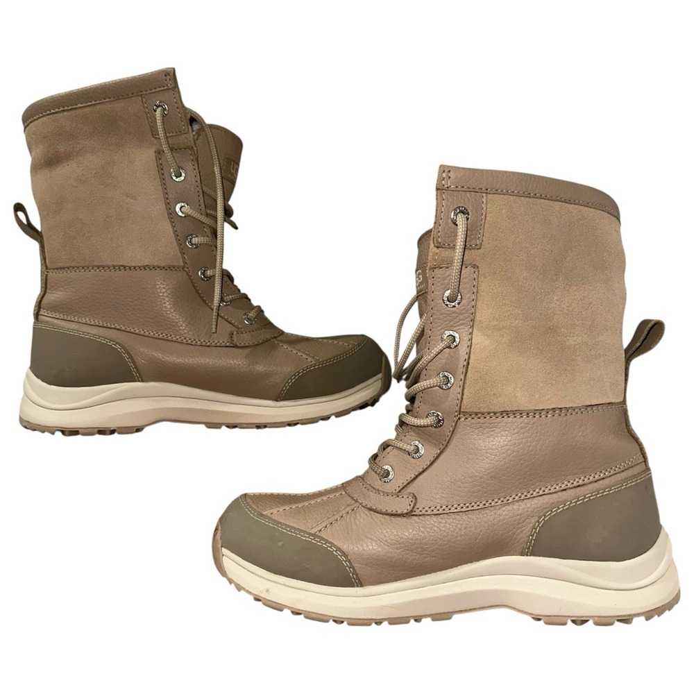 UGG Adirondack‎ III Waterproof Winter Boots Beige Sheepskin Women's 9.5 1095141 - Picture 3 of 11